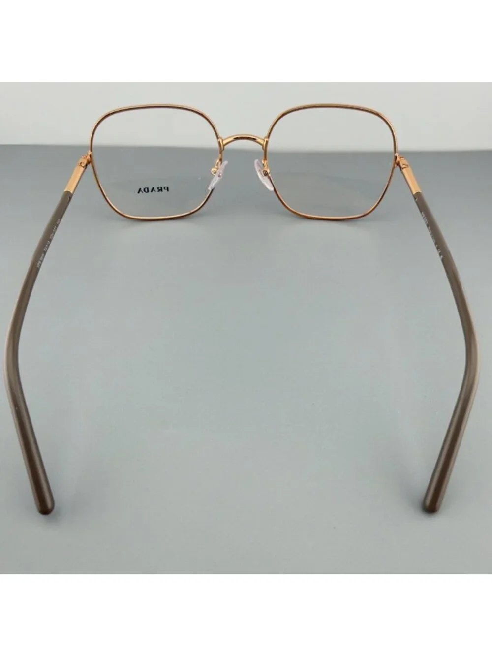 Prada Eyeglasses Frames VPR56W 02H-1O1 Rose Gold Black Square Wire Rim 54-19-140